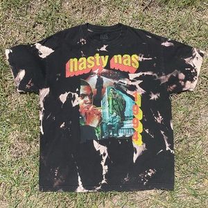 “Nasty Nas” Bleach Tie-Dye Shirt (XL)